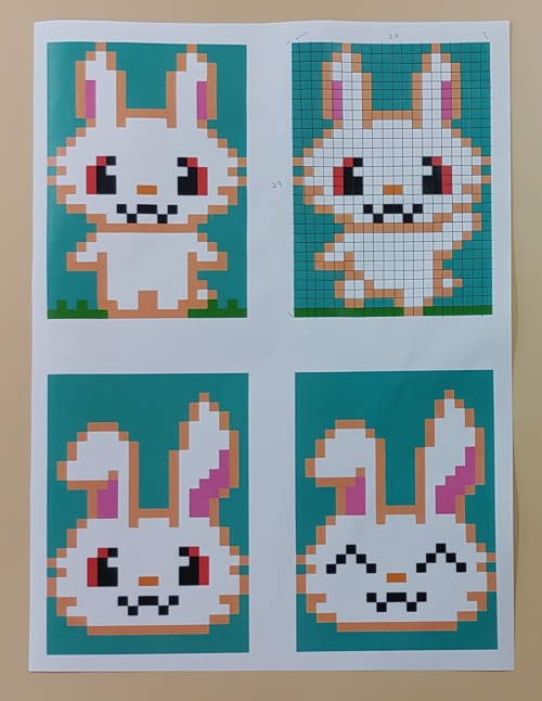 ウサギのキャップアート設計図