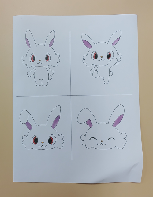 キャップアート案　ウサギのイラスト