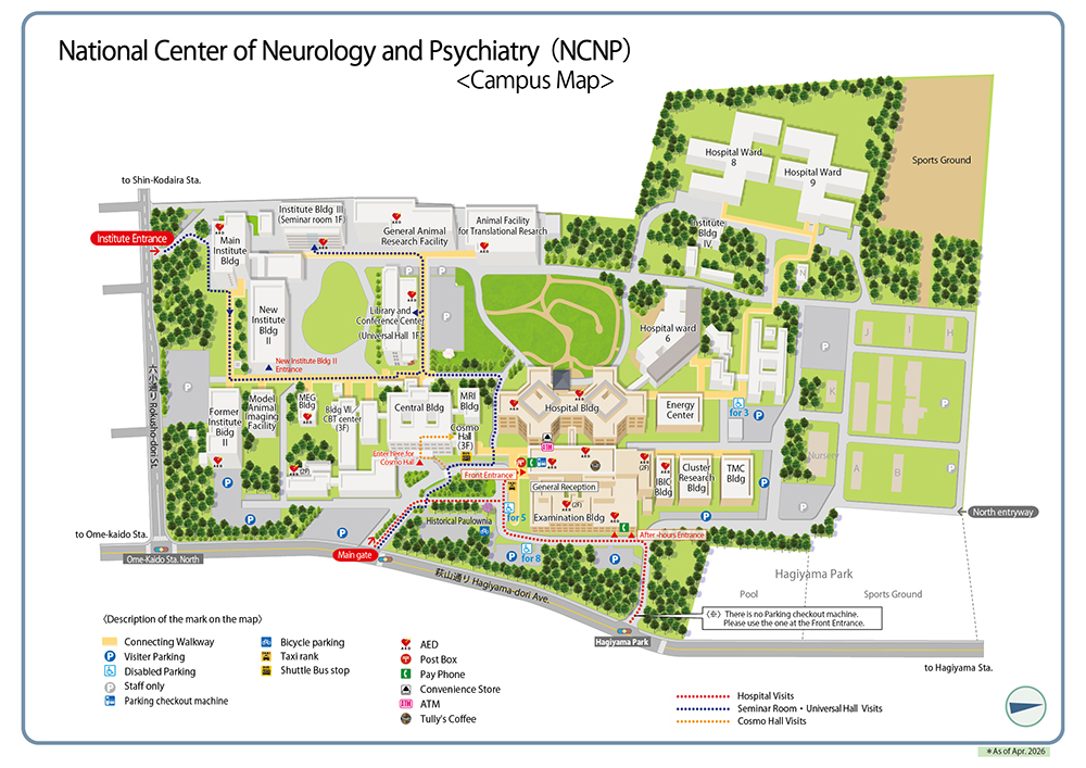 National Center of Neurology and Psychiatry(NCNP)<Campus Map>