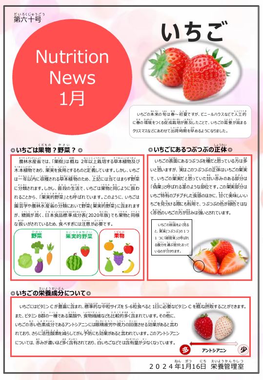 Nutritio News1月下旬　第60号