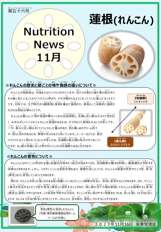 Nutritio News11月下旬　第56号